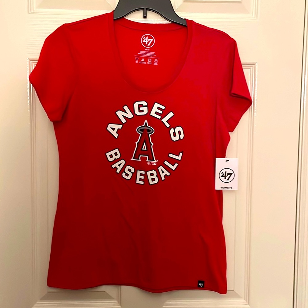 New! LA Angels Baseball Red T-shirt Women size Medium